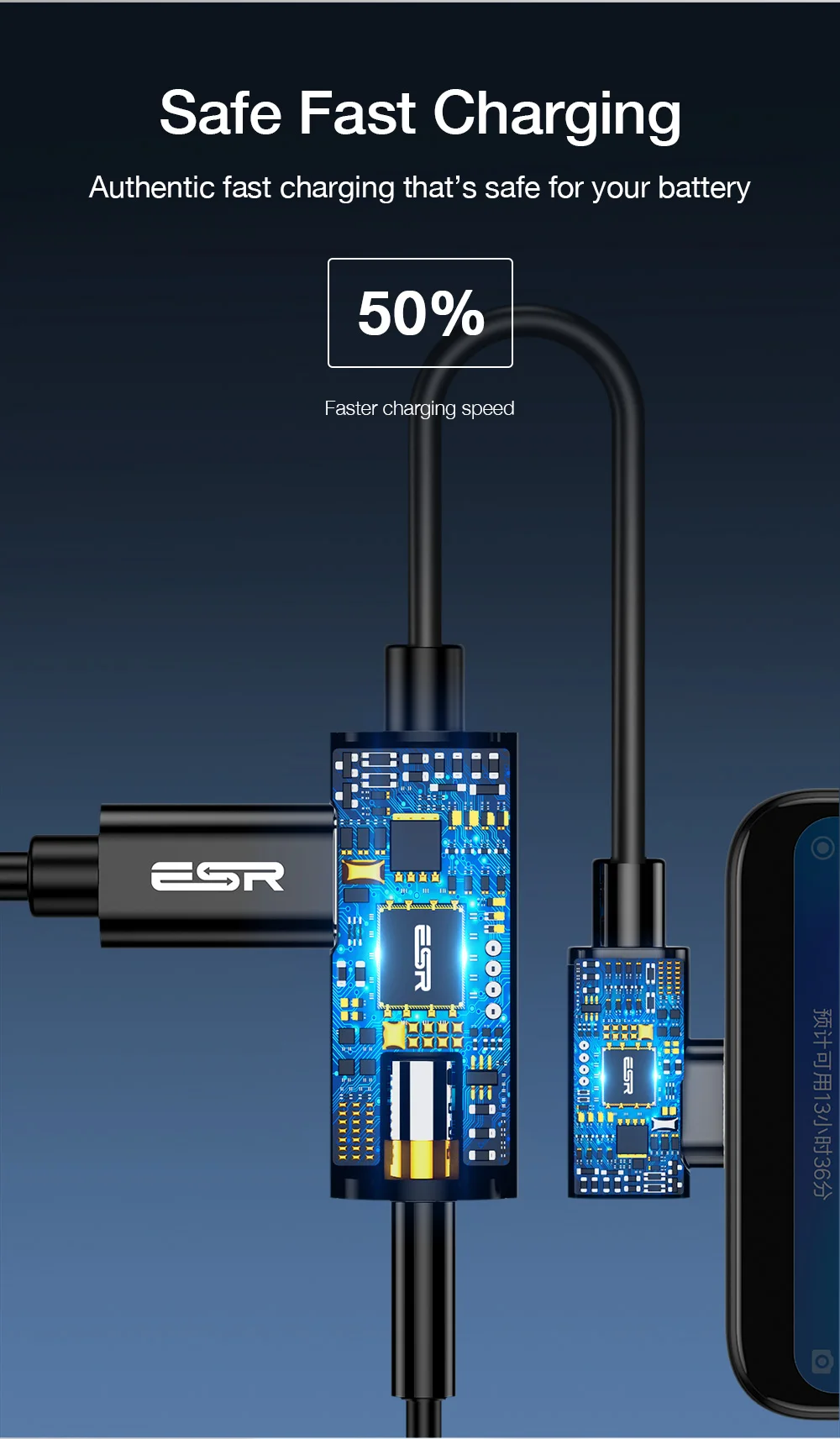 ESR usb type C штекер 3,5 мм разъем для наушников кабель-адаптер AUX аудио для Xiaomi Mi 8 huawei P20 mate 20 Pro type-C Быстрая зарядка