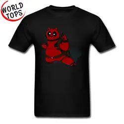 PANDAPOOL Дэдпул забавная футболка Мстители эндигра супергерой крутые футболки панда мертвый бассейн комикс топы тройники хлопок черный