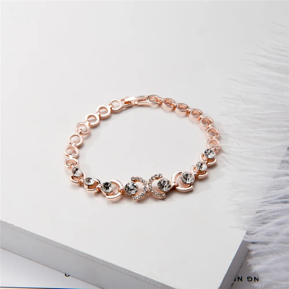 Gold and ice Crystal Bracelets for Women European & American Romantic Bracelet Classic Jewelry B162