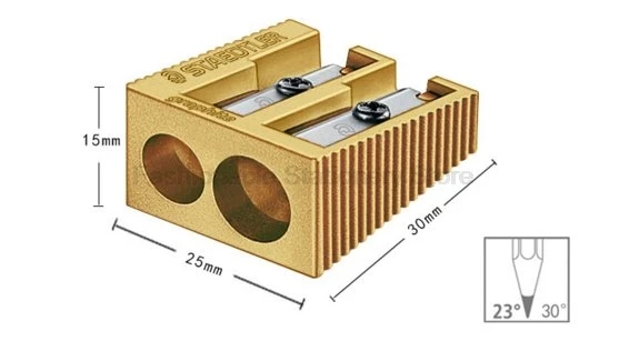 4 шт./партия STAEDTLER 510 20 PR2 с двойным отверстием, цветная металлическая точилка для карандашей, 4 цвета, для дома, офиса, студентов