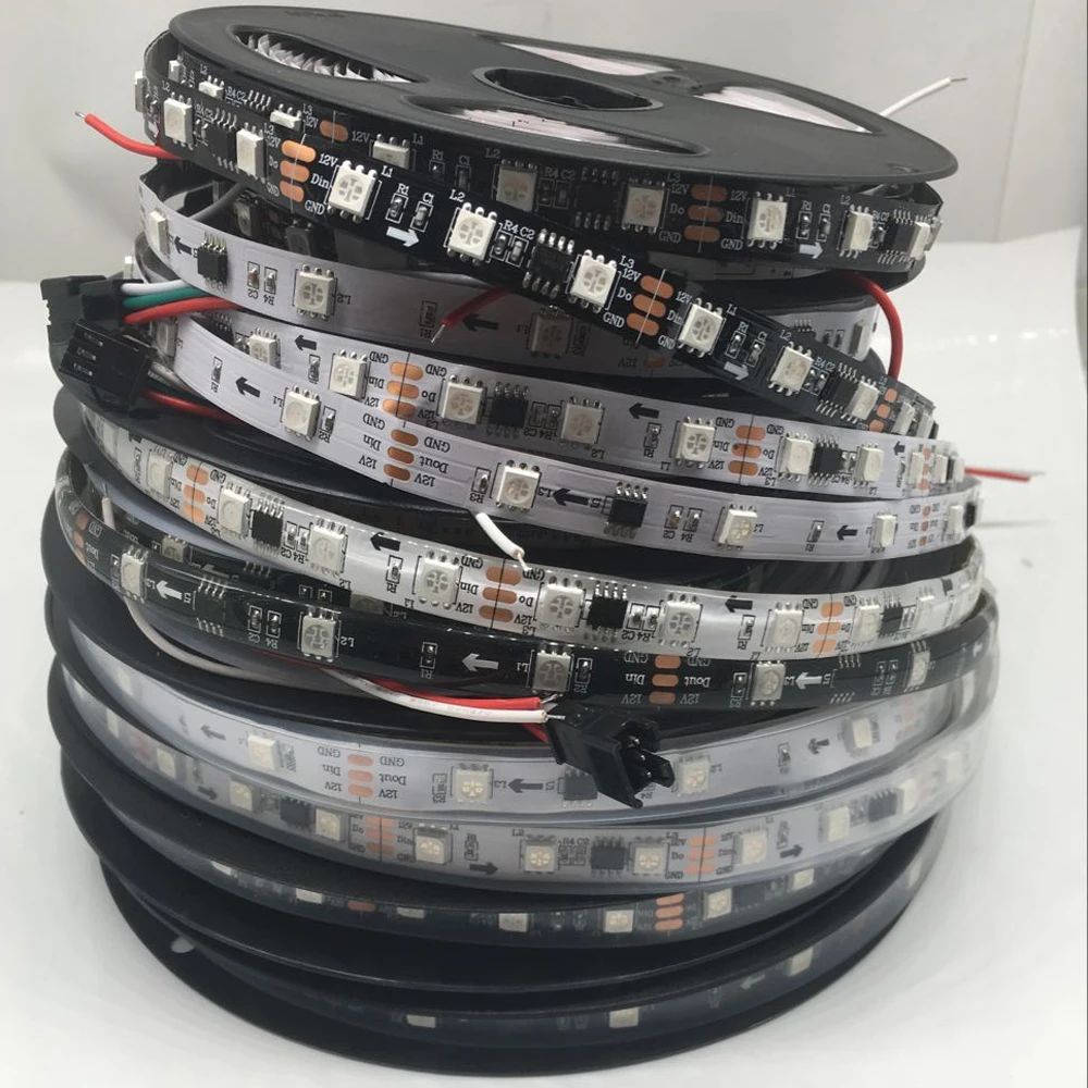 WS2811 5050 SMD RGB лента Адресуемая 1 м/5 м 30/60 светодиодов/м Светодиодная Пиксельная