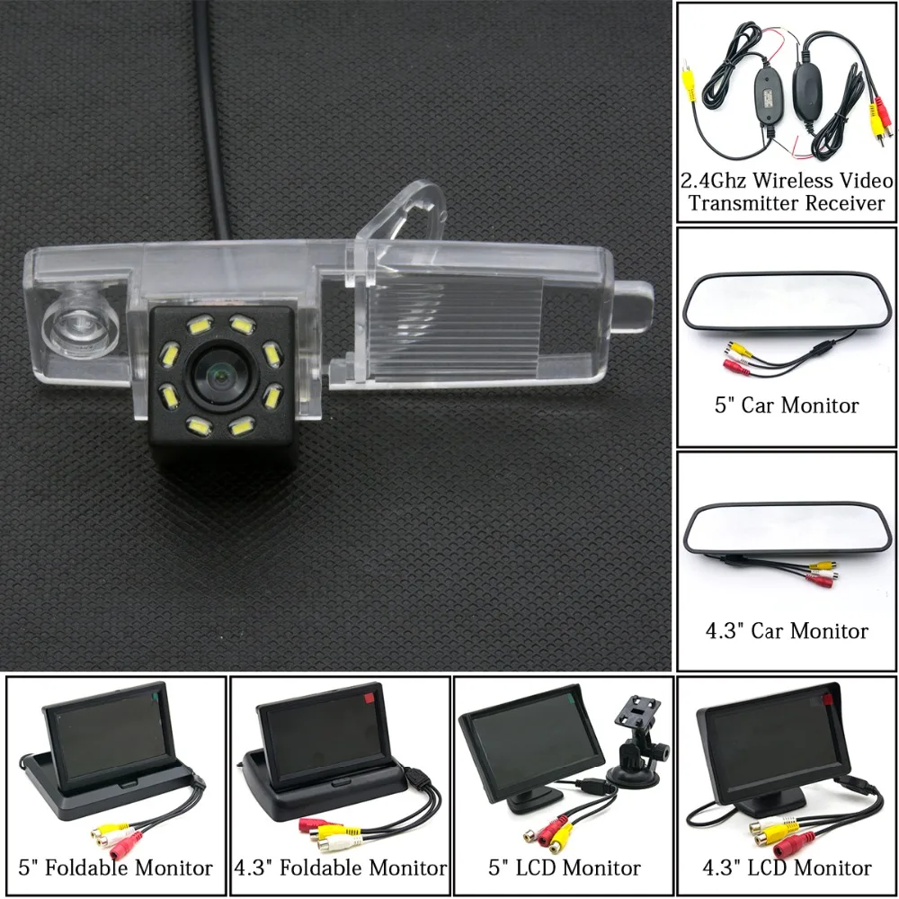 

8LED Car CCD Rear View Camera Parking Reverse LCD Monitor Wireless For Toyota Highlander Kluger RAV4 RAV 4 2009 2010 2011 2012