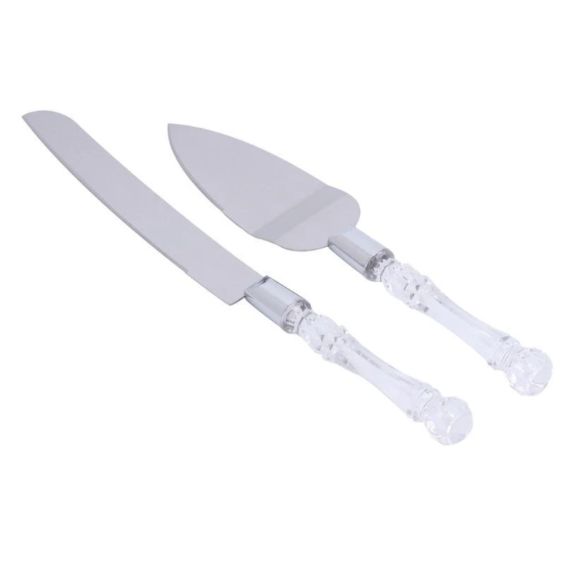 2pcs/set Wedding Cake Cutting Server Set Stainless Steel Anniversary Parties Tableware