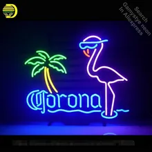 Неоновая вывеска Corona Экстра Розовый фламинго неоновый свет знак ручной работы из настоящего стекла трубки индивидуальный логотип Ретро Прямая поставка неоновые лампы