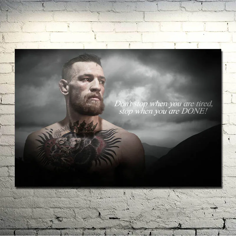 Conor McGregor UFC мотивационный боксерский шелк или Холст плакат 13x20 24x36 дюймов картина для декора гостиной-025