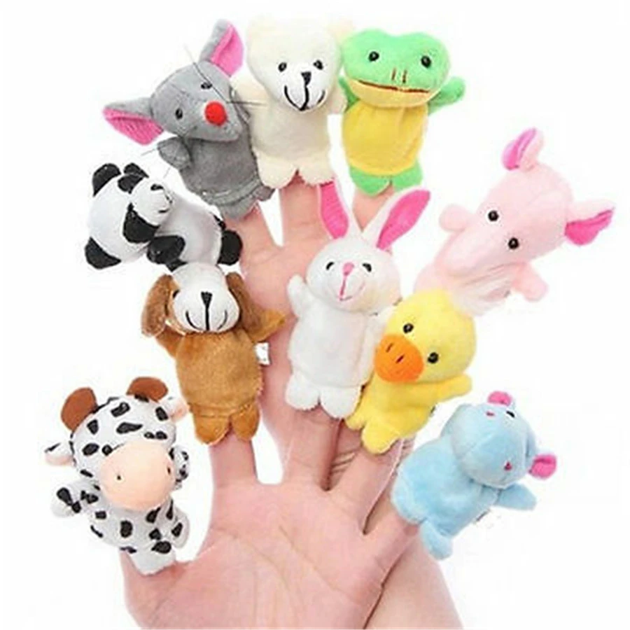 10 unids/set de tierna marioneta de dedo de animal biológico de dibujos animados juguetes de peluche para niños detalle para bebé muñecas niños niñas marionetas de dedos educativos|Marionetas| - AliExpress