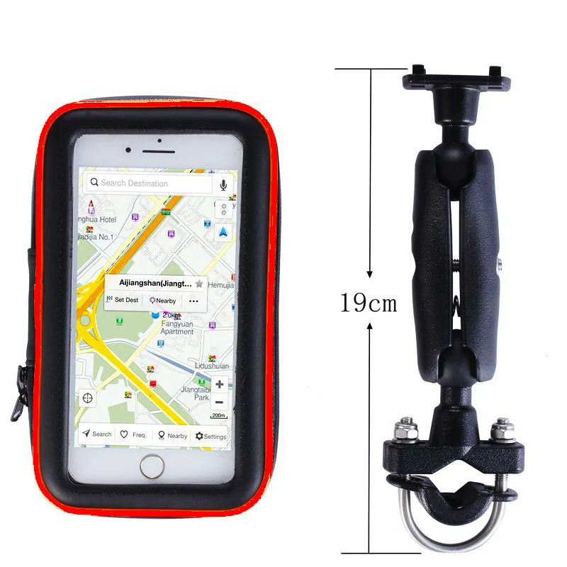 Fimilef Universal Bicycle Motorcycle MTB Bike Phone Bag Holder Front Frame Handlebar Pouch Cell Portable Waterproof Case Bracket (9)