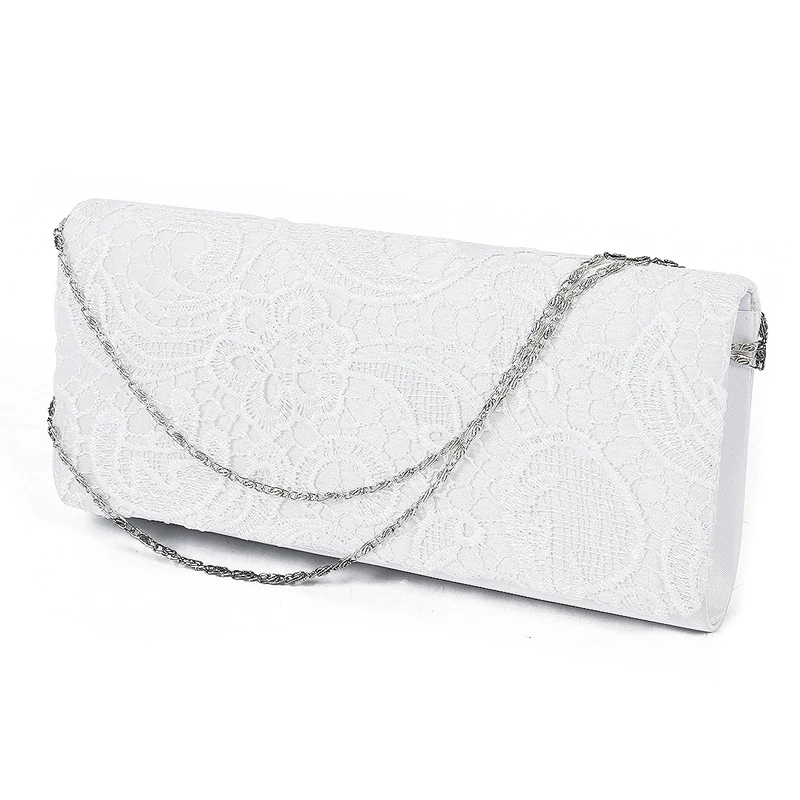 

bag Shoulder wallet pouch Lace Floral Style Satchel clutch Fashion for Women Girl White
