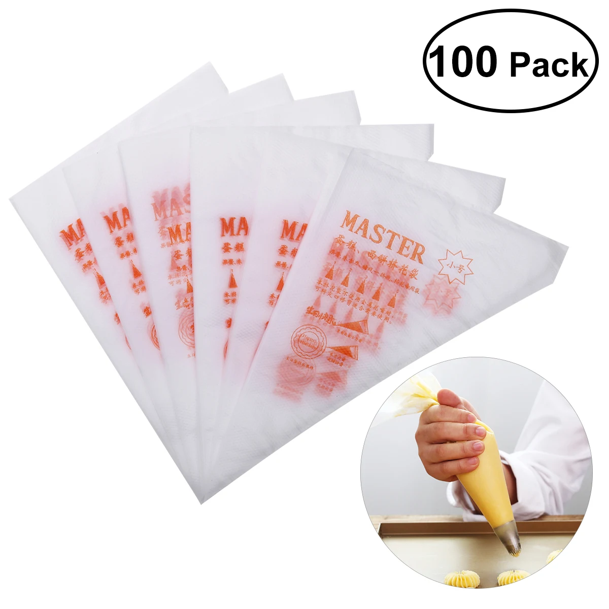 

BESTOMZ 100Ppcs/Set Disposable 13-Inch Decorating Bags Portable Pastry Bags For Cake Cream Icing DIY Decoration