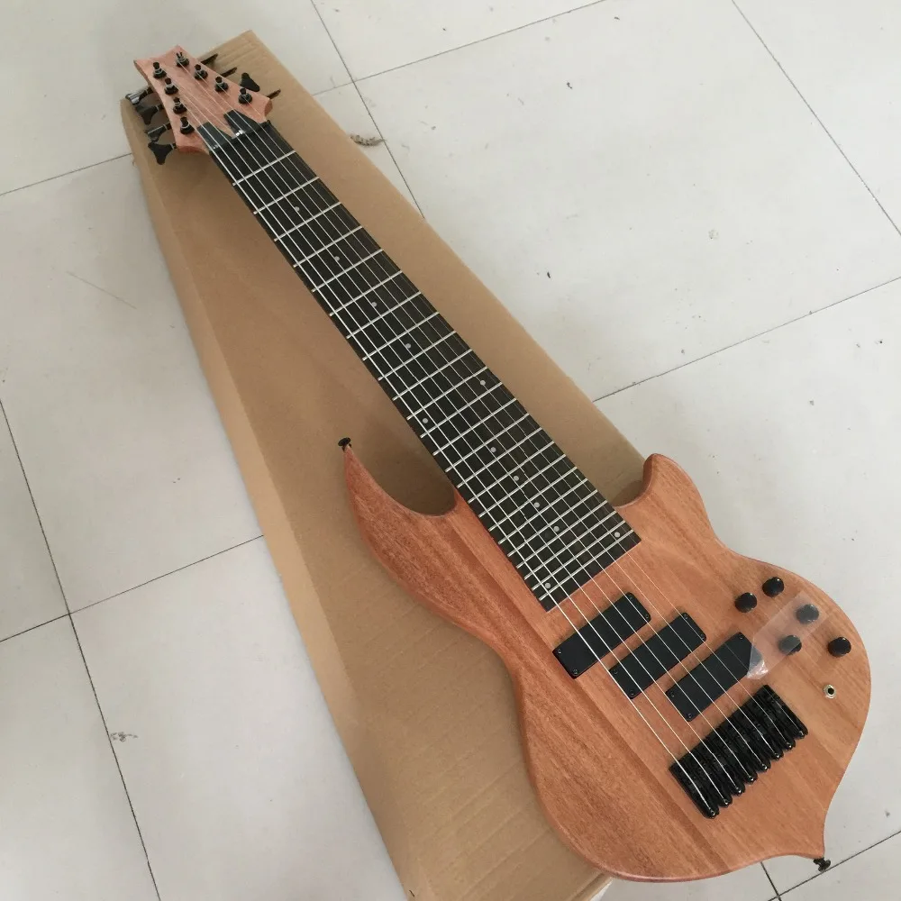 

Factory Custom 24 frets 8 strings neck-thru-body Electric Bass Guitar with 3 pickups,rosewood fretsboard,can be customized