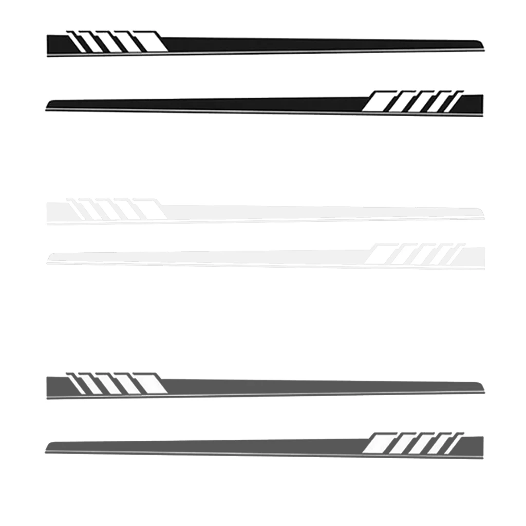 2 Pieces Universal Car Body Side Stripes Skirt Vinyl Decals Sticker Decor Waterproof Self-adhesive Removable Last longer