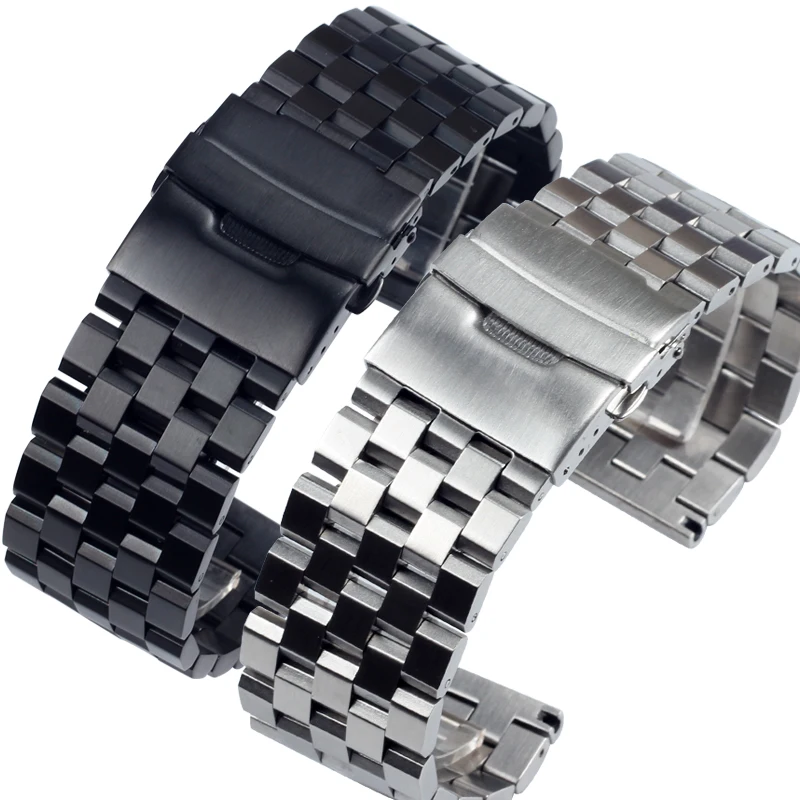 Прочные металлические браслеты для часов из нержавеющей стали 18 мм 20 мм 22 мм 24 мм 26 мм для мужских наручных браслетов PAM441 gear Sport S2 S3 ремешки для часов