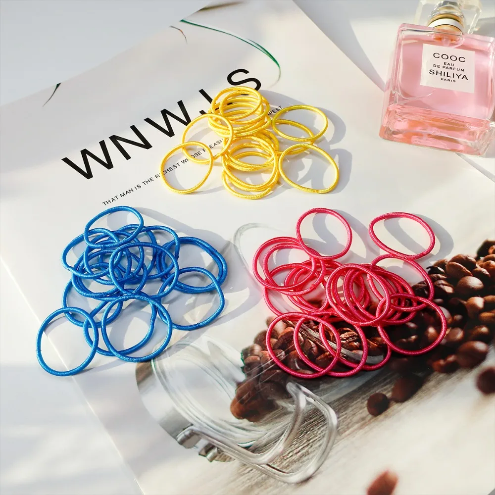 

New 100PCS/Lot Girls Candy Colors Nylon 3CM Rubber Bands Scrunchie Children's Hair Bands Ponytail Holder Kids Hair Accessories
