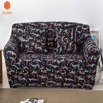 

musical note Black Universal Elastic sofa covers tight wrap all-inclusive slip-resistant Single/Two/Three/Four-seater 41