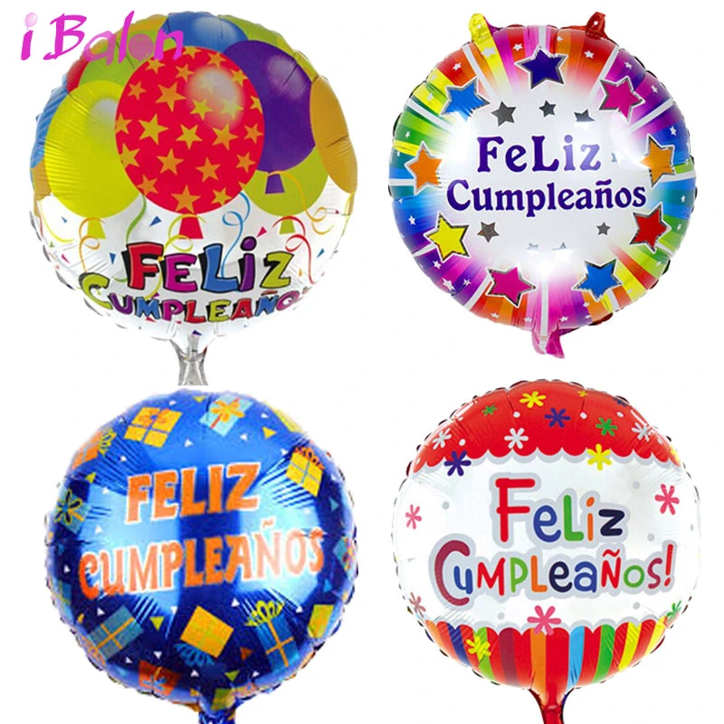 Ballons Joyeux Anniversaire En Feuille 18 Pouces 10 Pieces Ballon Rond Espagnol A Helium Fournitures De Fete Prenatale Anniversaire Aliexpress