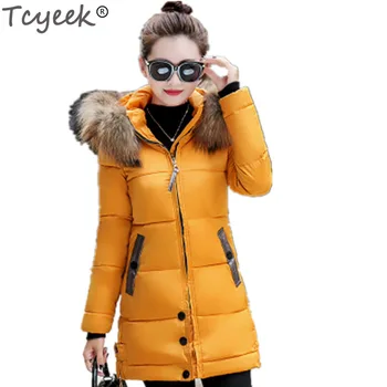 

Tcyeek Winter Jacket Women Parka Fur Collar Thickening Cotton Padded Winter Coat Long style parkas mujer invierno 2020 HH066