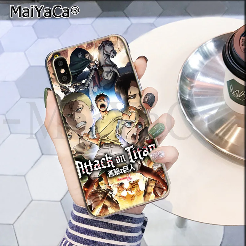 MaiYaCa attack on titan Крылья Свободы аниме восхитительный цветной телефон чехол для iPhone 8 7 6 6S Plus X XS max 10 5 5S SE XR - Цвет: 4