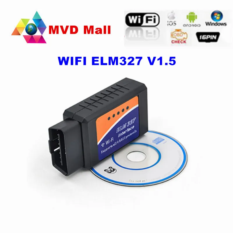 

Best Quality V1.5 ELM327 WIFI OBD AUTO CHECKER OBD2 / OBDII Scanner On IOS Android ELM 327 WI-FI Diagnostic Tool Free Shipping