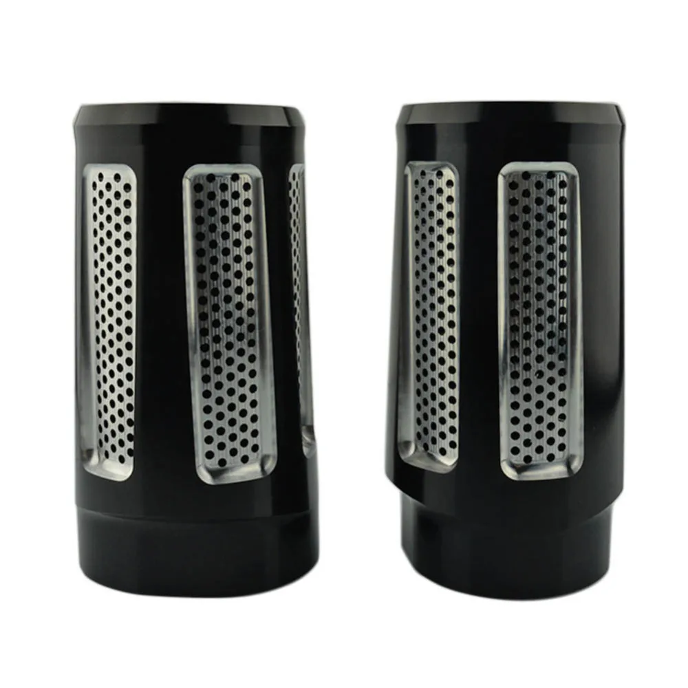 

Black Aluminum Edge Cut Hole Fork Slider Billet Boot Cover Cow For 1986-2013 Harley Touring FLHR FLHX FLT FLHT FLTR