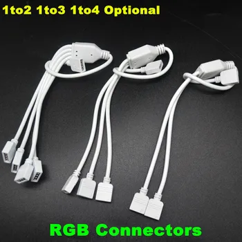 

Lighting Accessories 4 Pin 1 To 2 Female LED RGB Splitter Connector Cable for 5050 3528 LED Strip Lights, Free Shipping