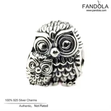 Очаровательные Совы шармы животных подходит Пандора браслет Аутентичные серебряные бусины 925 пробы для изготовления ювелирных изделий Berloque