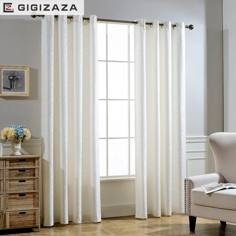 GIGIZAZA Jacquard moderno negro poliéster gris plata negro Cortina para sala decoración Cortina para la cocina