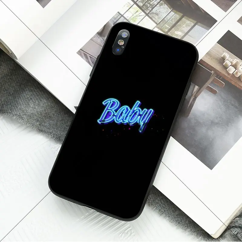 Black background fluorescent small pattern font neon