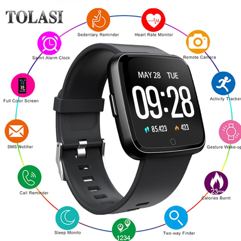 

Y7 Smart Watch With Heart Rate Blood Pressure Blood Oxygen Monitor Pedometer Sports Fitness bracelet Smartwatch Men Women