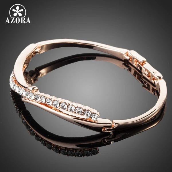 AZORA розовое золото Stellux австрийский кристалл проложили браслет TB0022|bangle bracelet|pave