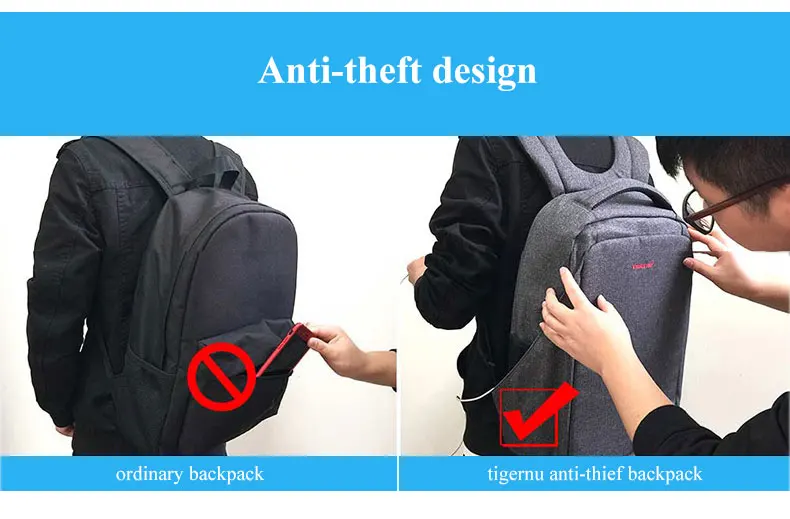 Tigernu usb зарядка 15,6 "Ноутбук Schookproof для мужчин рюкзак высокое качество жесткий в виде ракушки Anti Theft путешествия Mochila школьный для женщин