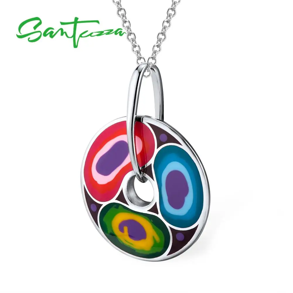Silver Pendant for Women Colorful Enamel Women Pendant Party Fashion