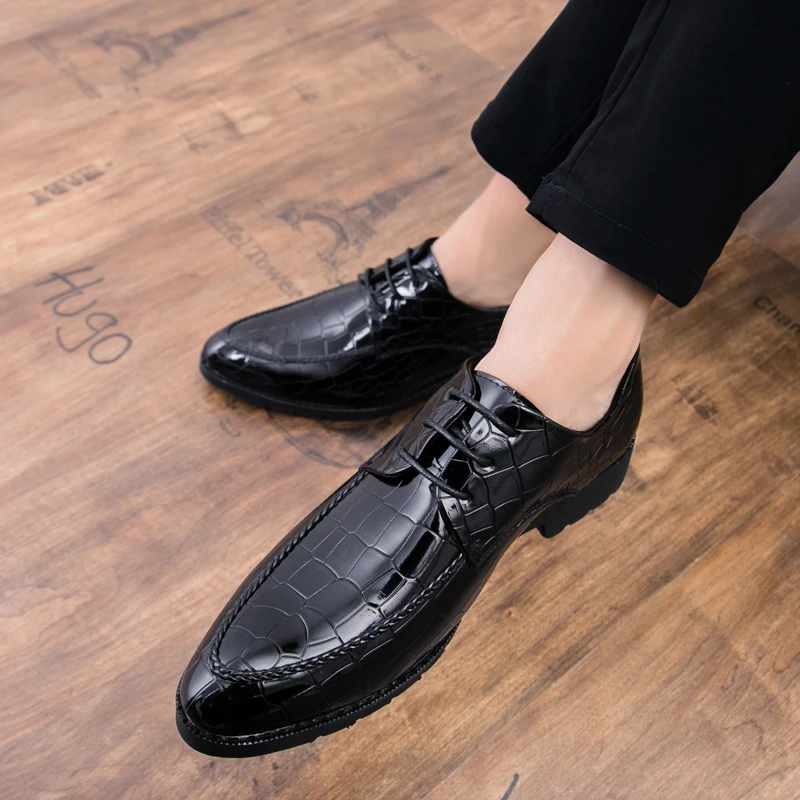 snake skin patent leather formal luxury italian brand glossy dress party cool designer male footwear brogue oxford shoes for men (7)