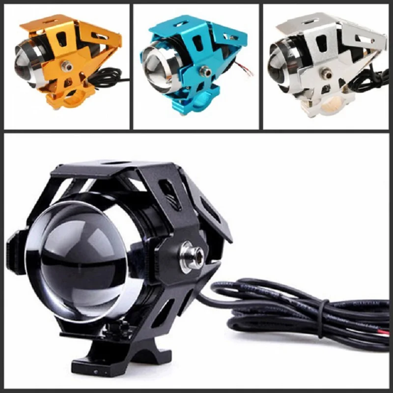 

2 PCS LED Headlight Motorcycle Waterproof 3000LM Chip U5 Motor LED Driving Fog Spot Head Light Lamp With Switch