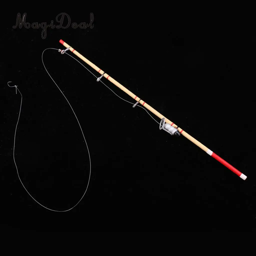 1Pc 1/12 Scale Dollhouse Miniature Fishing Rod Fishing Pole for Dolls House Decor Kids Children Toy