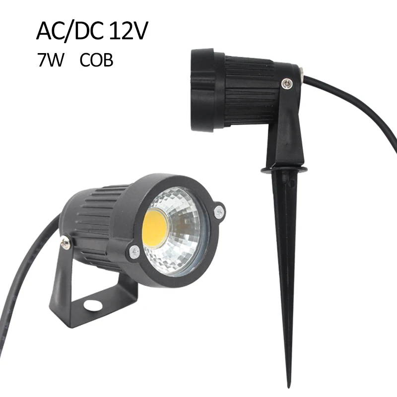 AC DC 12V IP65 Waterproof 7W COB LED Lawn Light Spot LED Garden Lights Spike Lamp