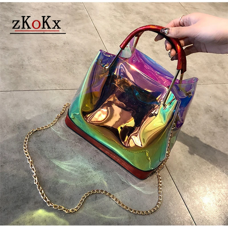 Прозрачные сумки через плечо для женщин, яркие цвета, женские ПВХ желейные сумки, кошелек, одноцветные сумки, женская сумка