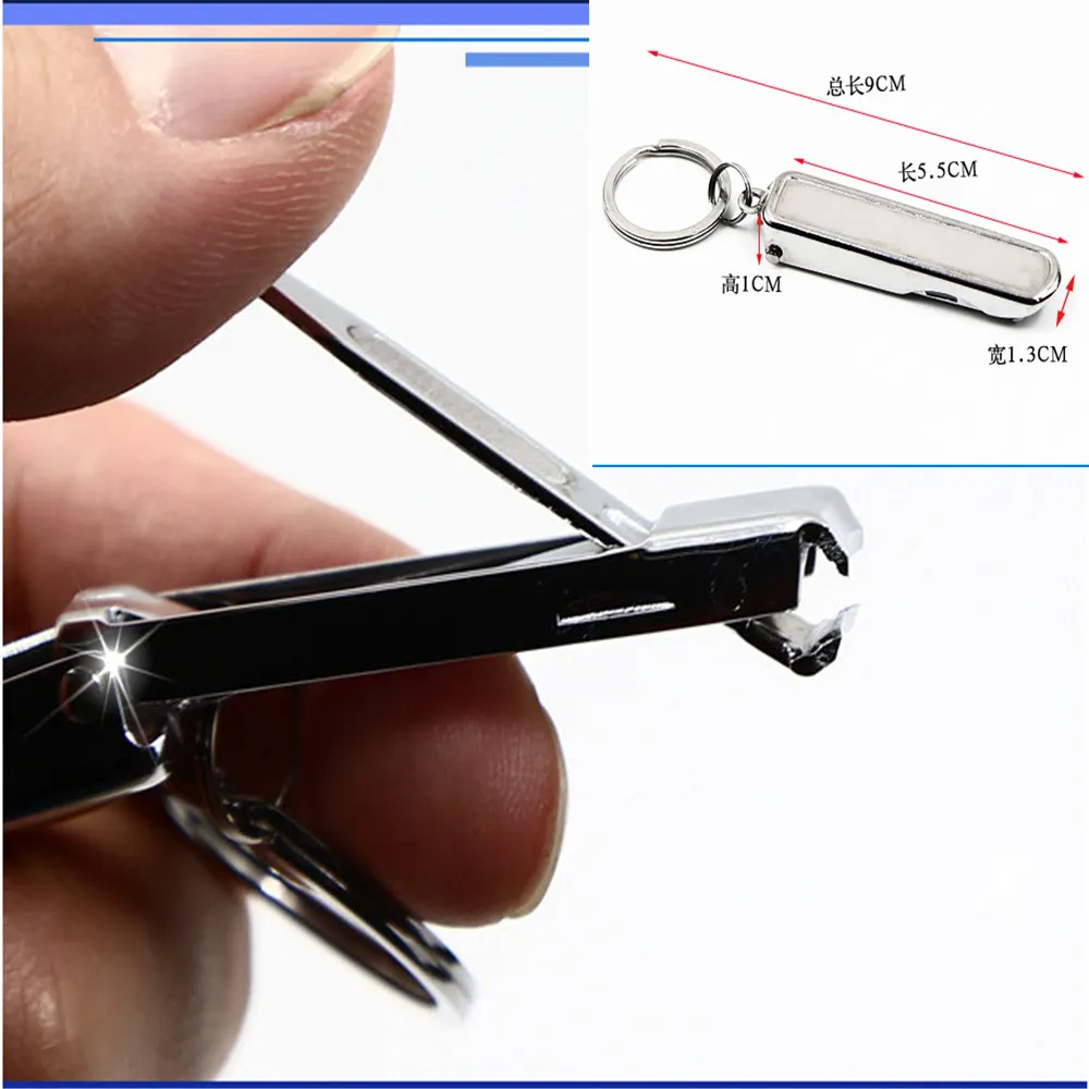 Portable Folding Nail Clippers Ultra-thin Compact Nail Cutter Manicure Cutter File Fingernail Trimmer Clipper with Key Ring,nail clippers kit