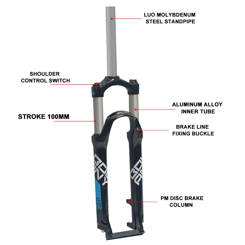 Новая Велосипедная вилка 26/27. 5/29er алюминиевый сплав MTB Механическая амортизационная вилка Пружинная Вилка демпфирующая велосипедная Часть Аксессуары