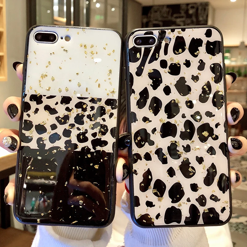 

Gold foil Leopard case for huawei Honor 8 9 V9 10 v10 HONOR 8X 7X Y7 Prime 2018 Y6 Prime 2018 Honor 6X play p9 p8 lite 2017