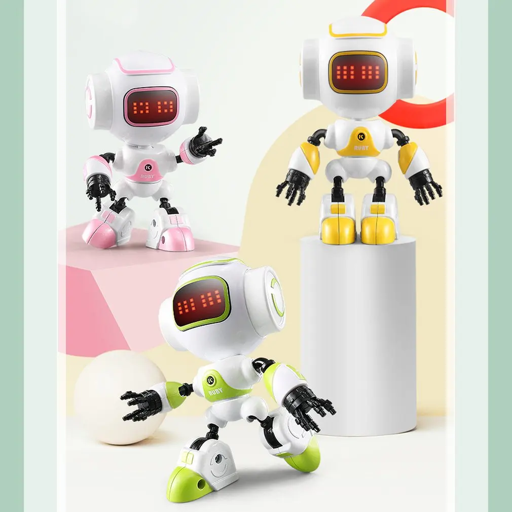 

R8/R9 RC JJR/C Robot Touch Sensing LED Eyes Smart Voice DIY Gesture Alloy Body Mini Robot Model Toy Gift for Children