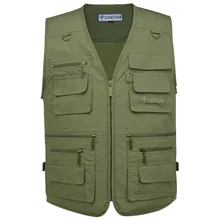 Летний повседневный мужской жилет без рукавов, мужской жилет размера плюс 4xl 5xl, мужской жилет с несколькими карманами, мужской жилет для фотосъемки