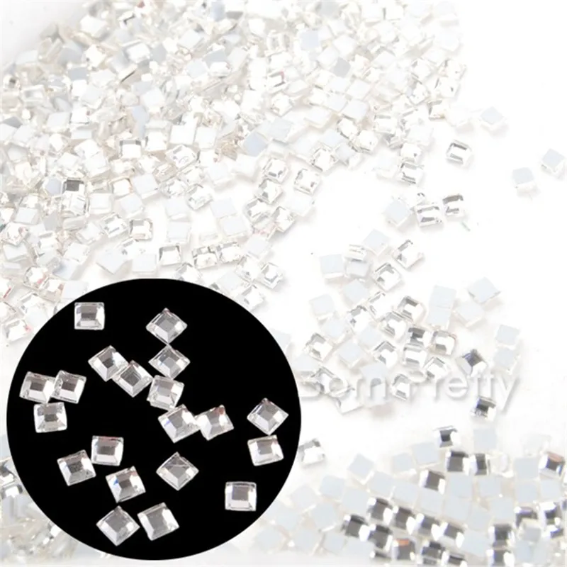 

Hotsale 20 Pcs 3D Nail Rhinestones Square Delicate Flatback Clear Woman Nail Art Decoration