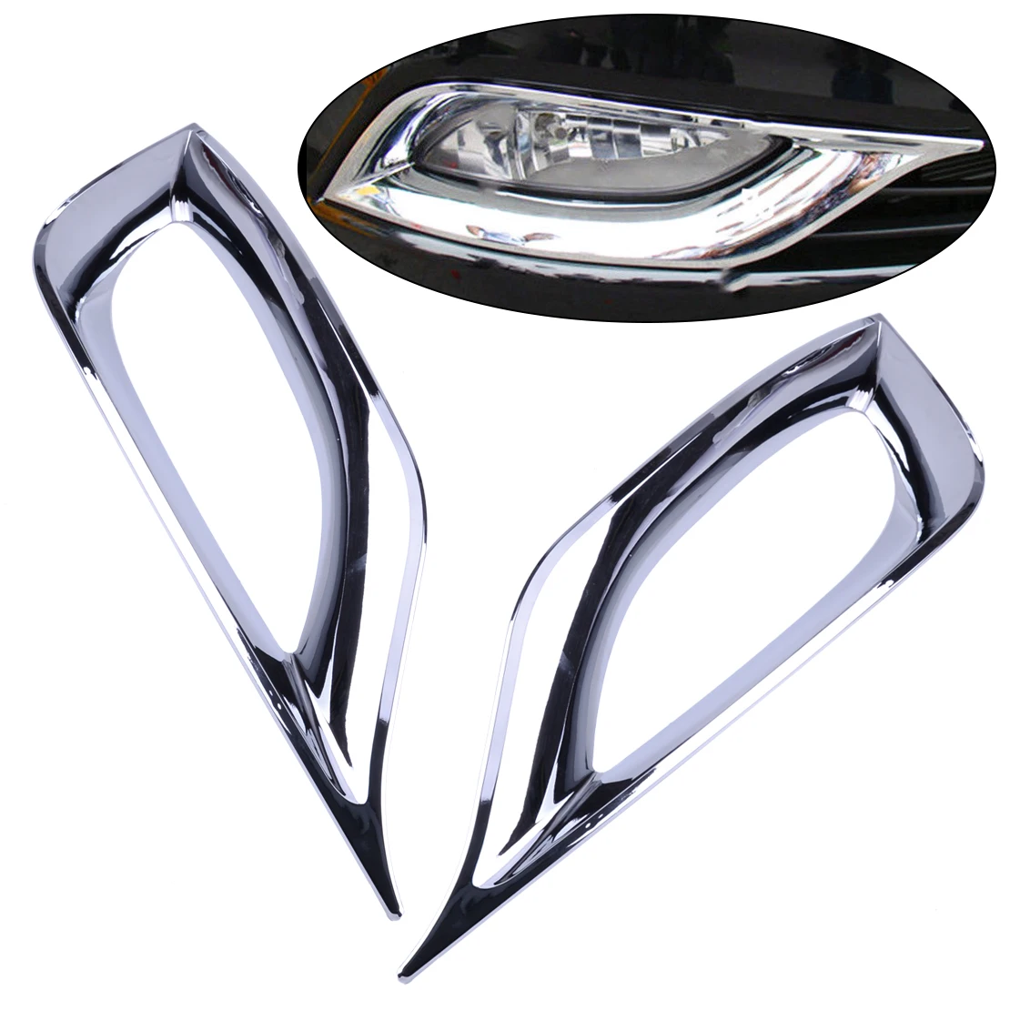 

DWCX 1 Pair ABS Chrome Car Front Fog Light Cover Trim Molding Fit for Hyundai Sonata i45 YF 2011 2012 2013 2014