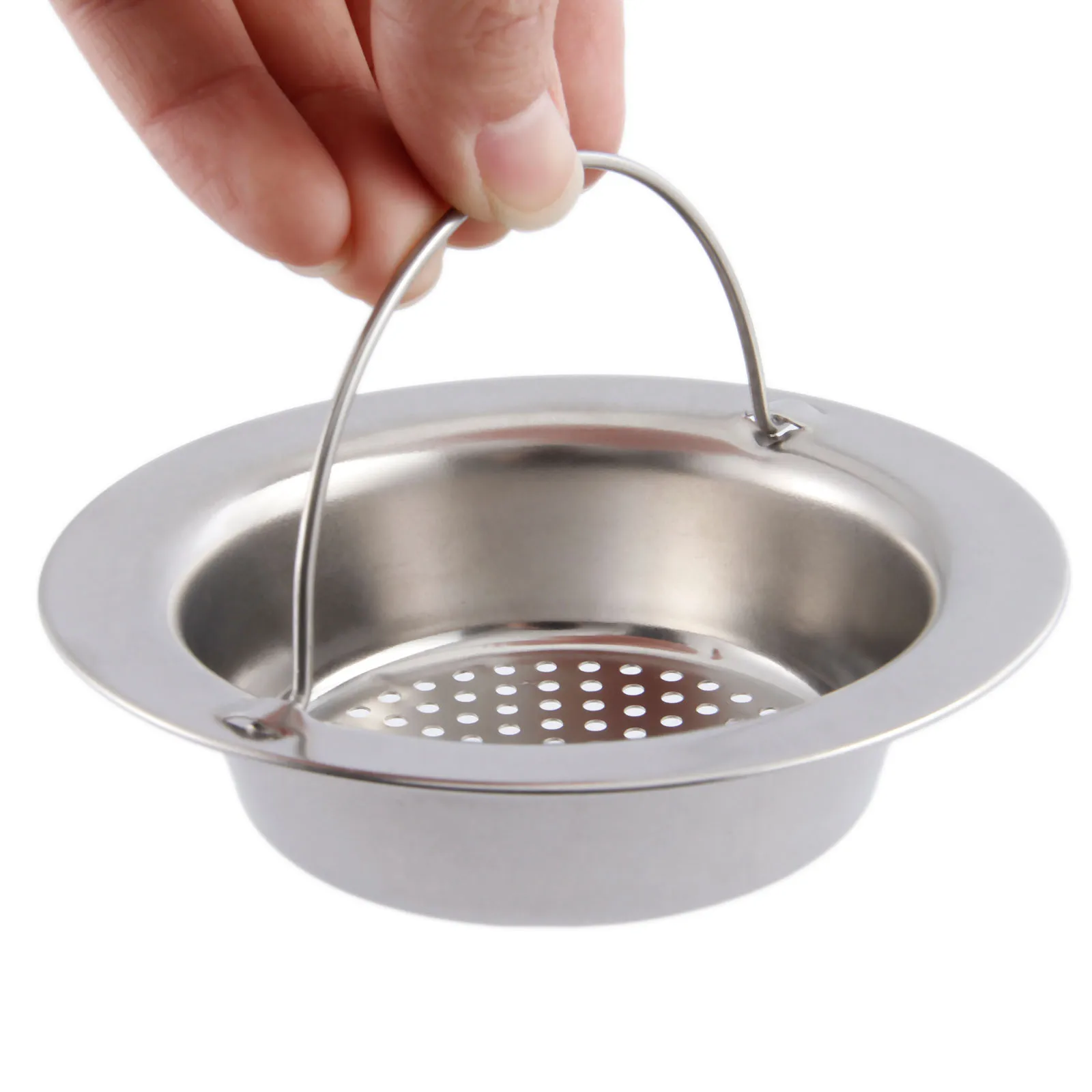 Hand-held Stainless Steel Kitchen Sink Strainer 11cm Kitchen Bathroom Shower Hair Drain Hole Bathtub Wash Basin Sundries Filter