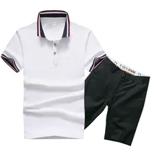 Man Polo Shirt Set Summer Brown White Male Quality Short Sleeve Knee Length Men Polo-shirts Shorts Suit Man Polo Shirt Set Summer Brown White Male Quality Short Sleeve Knee Length Men Polo-shirts Shorts Suit