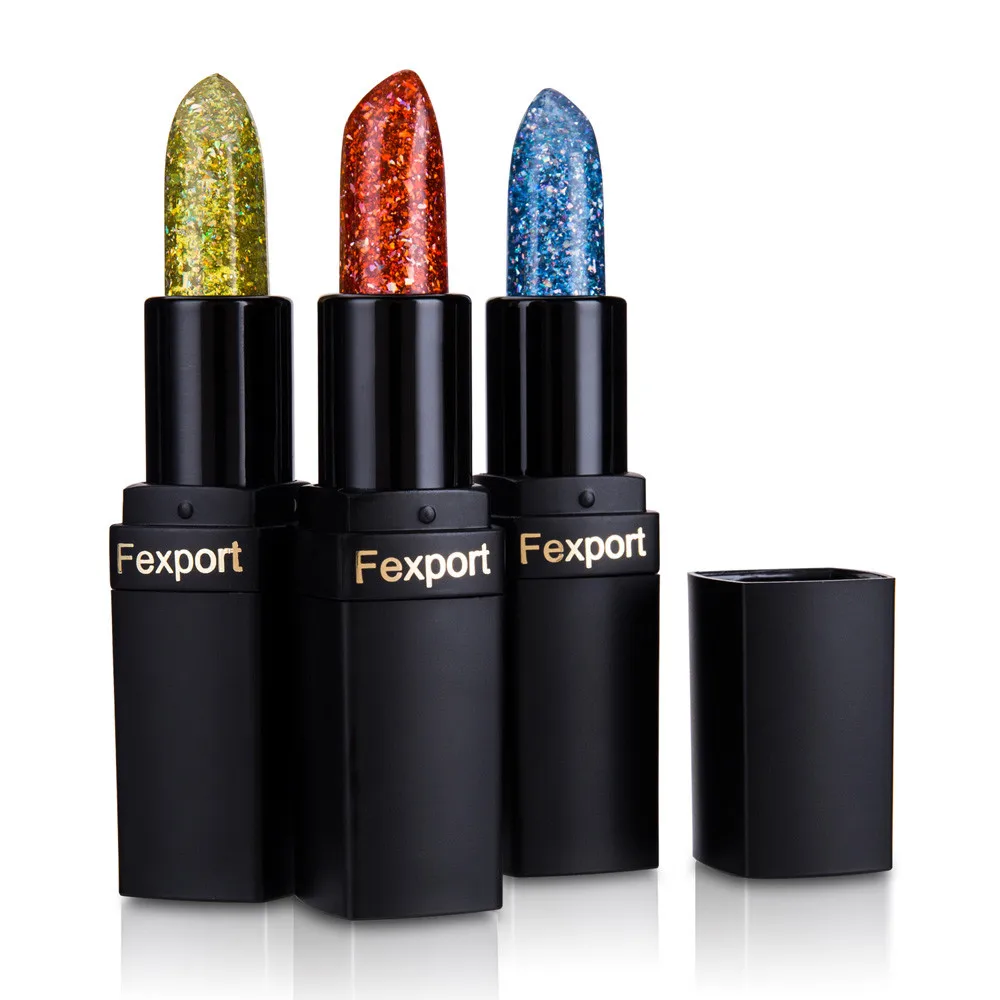 

Lipsticks 6 Colors Diamond Shimmer Crystal Diamond Gold Foil Lipstick Temperature Sense Glitter Lipstick Waterproof Lasting #YL5