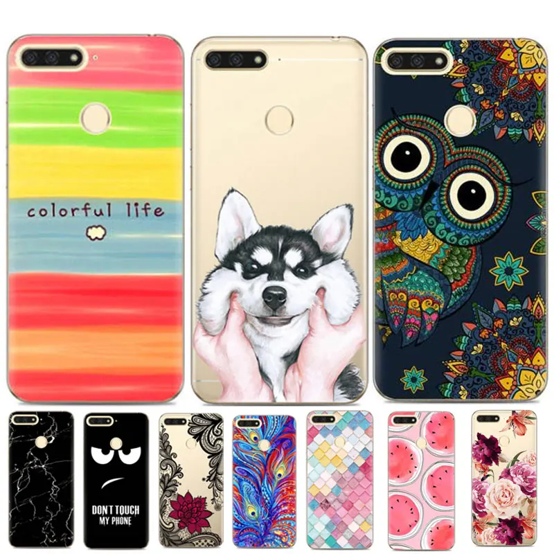 

Honor 7C Case on For Coque Huawei Honor 7C C7 Cases 5.7" Cute Owl Cartoon Soft Silicone Cover For Huawei Honor 7C AUM-L41 Case