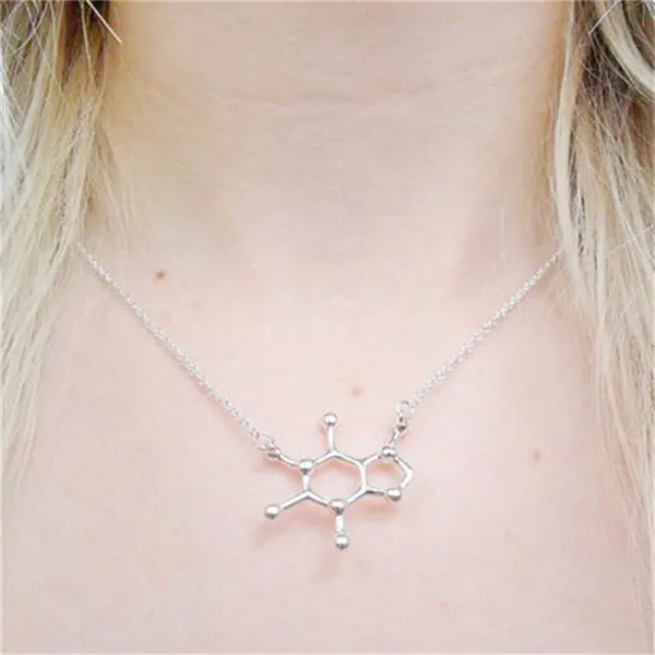 10pcs_горячая распродажа серотонин ожерелья кофеин Подвески ручной работы на заказ химические реакции, молекулярное дофаминовое ожерелье