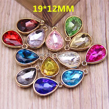 

2015 Newest Trendy Crystal necklace charms Alloy rhineston pendant water droplets shape floating locket diy jewelry decoration