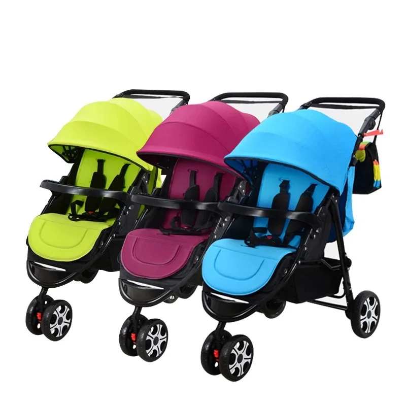 Twin baby strollers detachable twin triplets multiple folding twin strollers three child car Twin baby strollers detachable twin triplets multiple folding twin strollers three child car